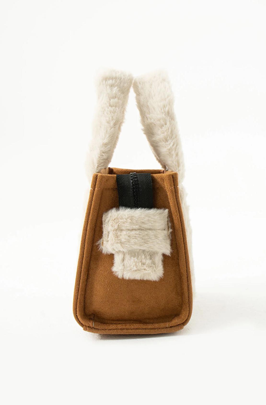 Fluffy suede camel