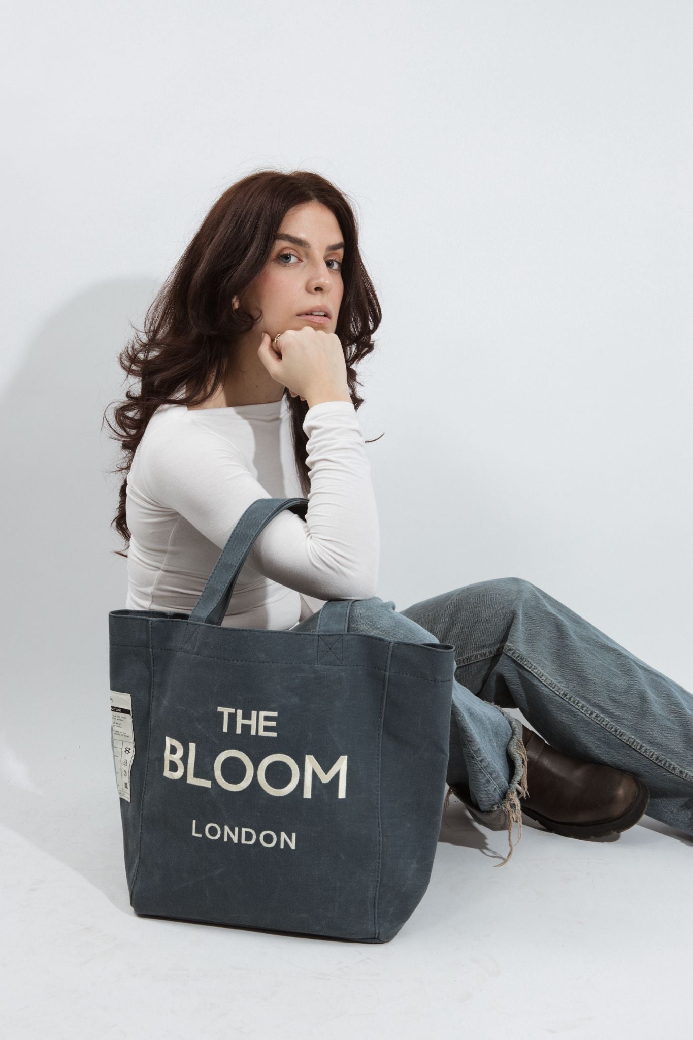 Oversized tote dark blue